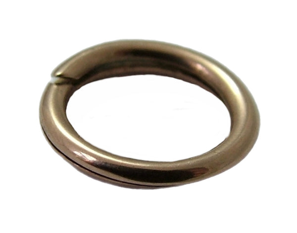 Antique Edwardian Solid 9ct Rose Gold Split Ring for Fobs & Charms 10mm