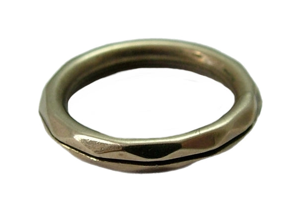 Antique Edwardian Solid 9ct Gold Faceted Split Ring for Fobs & Charms 12mm Antique Charm - Sandy's Vintage Charms