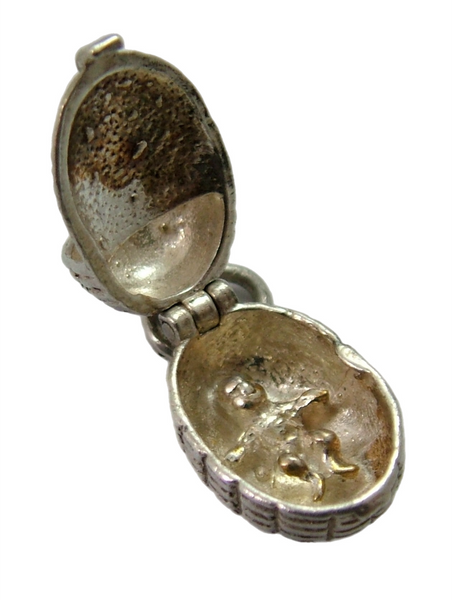 Vintage 1960's Silver Opening Nuvo Cradle or Crib Charm Baby Inside Silver Charm - Sandy's Vintage Charms
