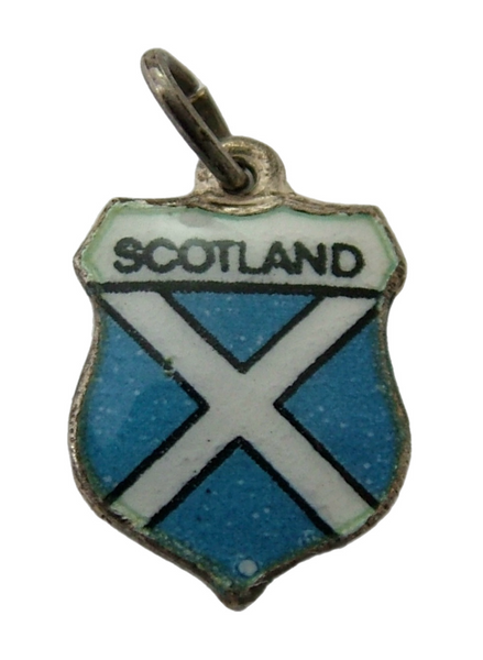 Vintage 1960's Silver & Enamel Shield Charm for SCOTLAND Enamel Charm - Sandy's Vintage Charms