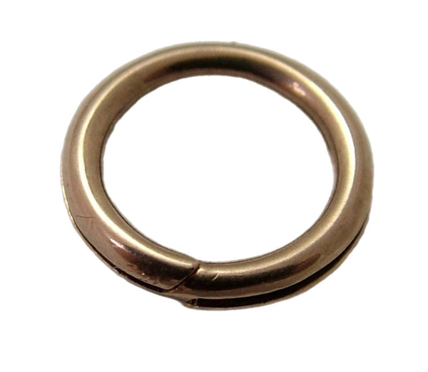 Antique Edwardian Solid 9ct Rose Gold Split Ring for Fobs & Charms 10mm