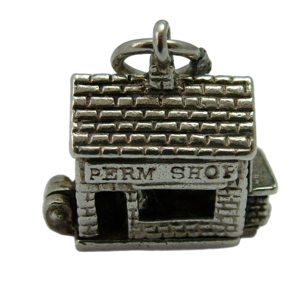 Vintage 1960's Silver Opening Perm Shop or Hair Salon Charm Hairdresser Inside Silver Charm - Sandy's Vintage Charms