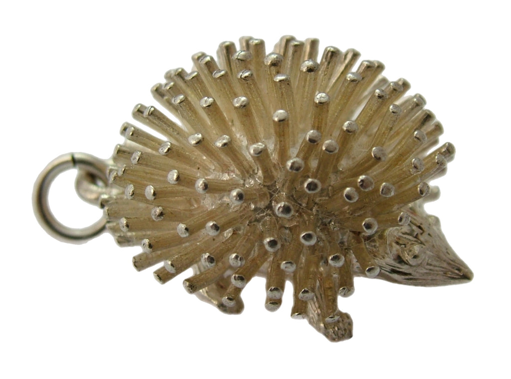 Large Heavy Vintage 1970's Silver Hedgehog Charm HM 1979
