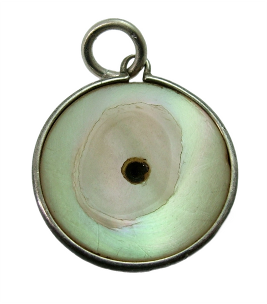 Antique Edwardian c1910 Silver & Mother of Pearl “Forget Me Not” Charm Antique Charm - Sandy's Vintage Charms