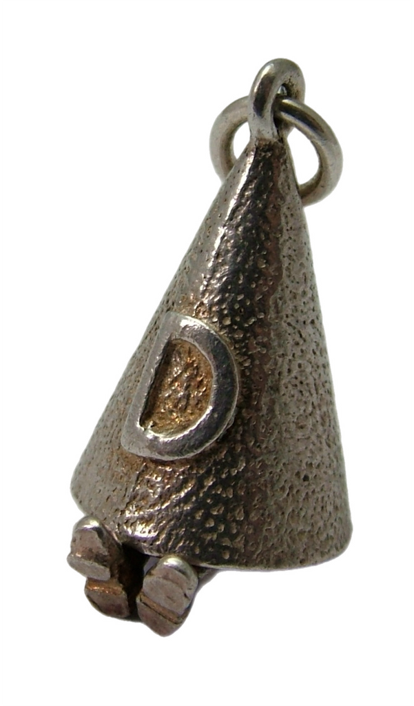 Vintage 1960's Silver Dunce Cap Charm with Moving Legs Silver Charm - Sandy's Vintage Charms