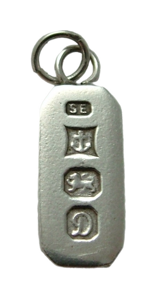 Vintage 1970's Solid Silver Miniature Ingot Charm HM 1978 Silver Charm - Sandy's Vintage Charms