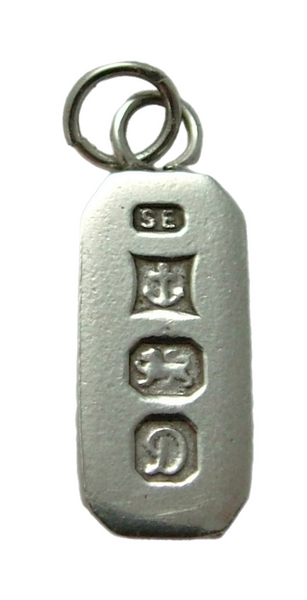Vintage 1970's Solid Silver Miniature Ingot Charm HM 1978 Silver Charm - Sandy's Vintage Charms