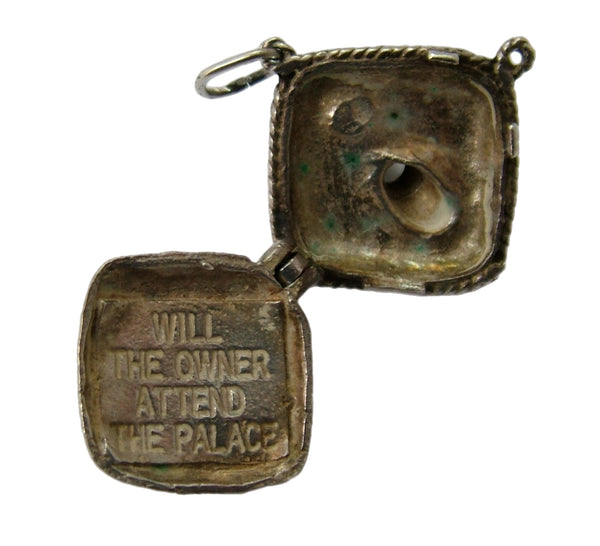 Vintage 1970's Silver Opening Cinderella's Slipper on a Cushion Charm