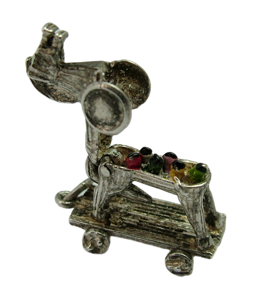 Vintage 1970's Silver Opening Trojan Horse Charm Enamel Painted Soldiers Inside Silver Charm - Sandy's Vintage Charms
