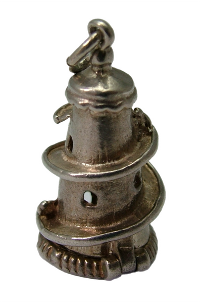 Vintage 1970's Silver Opening Helter Skelter Charm Girl with Mat Inside Silver Charm - Sandy's Vintage Charms