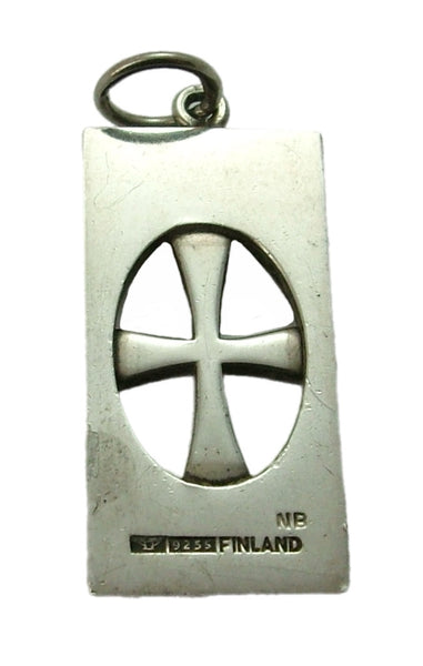 Vintage 1970's Finland Silver & Gold Plated Cross Charm or Pendant by Kupittaan Kulta Silver Charm - Sandy's Vintage Charms