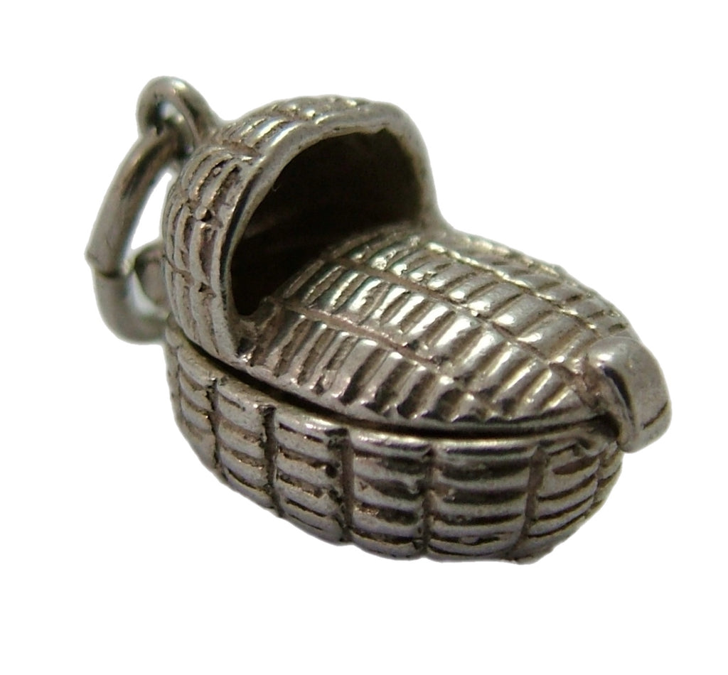 Vintage 1960's Silver Opening Nuvo Cradle or Crib Charm Baby Inside Silver Charm - Sandy's Vintage Charms