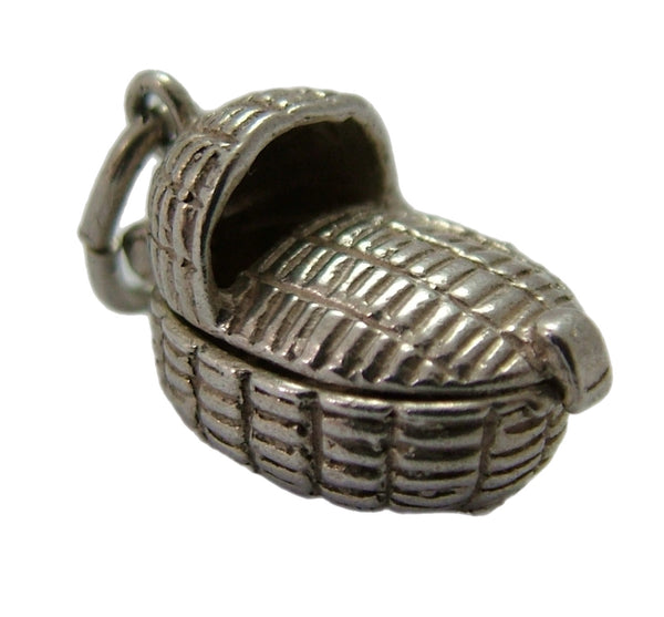Vintage 1960's Silver Opening Nuvo Cradle or Crib Charm Baby Inside Silver Charm - Sandy's Vintage Charms