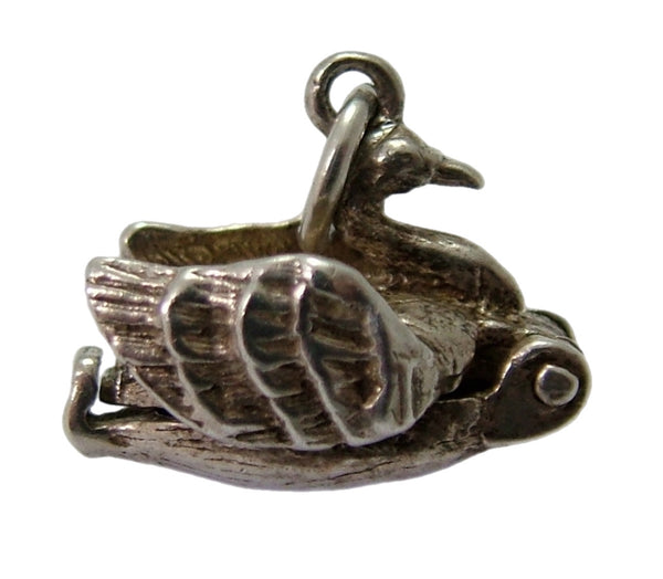 Vintage 1960's Silver Opening Nuvo Swan Charm Ballerina Inside Silver Charm - Sandy's Vintage Charms