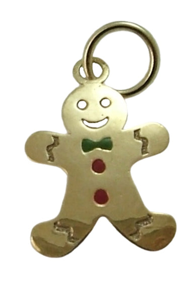 Small Modern Secondhand 9ct Gold & Enamel Gingerbread Charm