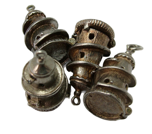 Vintage 1970's Silver Opening Helter Skelter Charm Girl with Mat Inside Silver Charm - Sandy's Vintage Charms