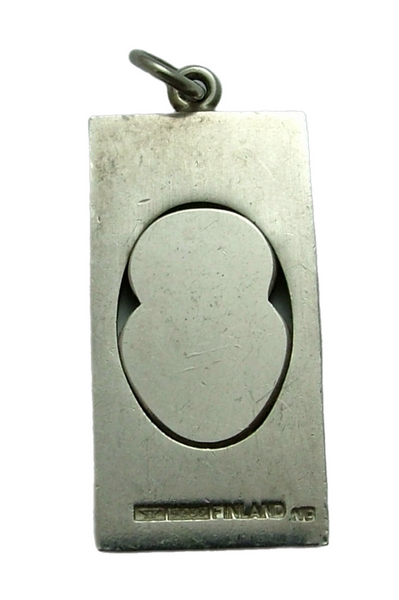Vintage 1970's Finland Silver & Gold Plated Owl Charm or Pendant by Kupittaan Kulta