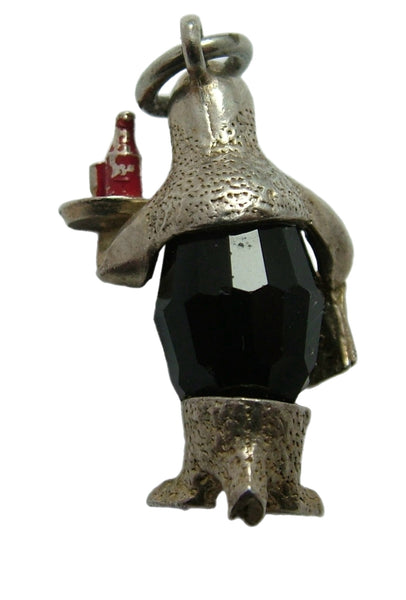 Vintage 1970’s Silver & Black Crystal Nuvo Penguin Waiter Charm