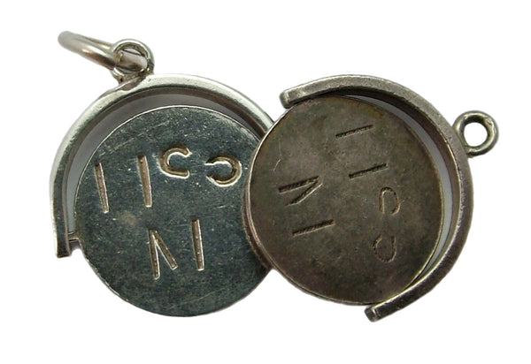 Vintage 1970's Silver “KISS ME” Spinner Charm Silver Charm - Sandy's Vintage Charms