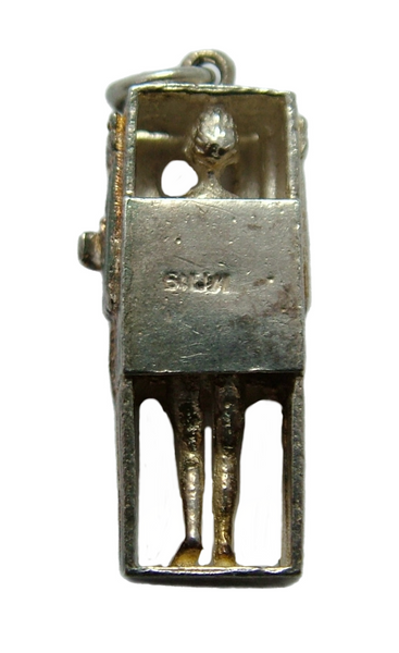 Vintage 1970's Silver Opening Ladies Shower Cubicle Charm Surprise Inside