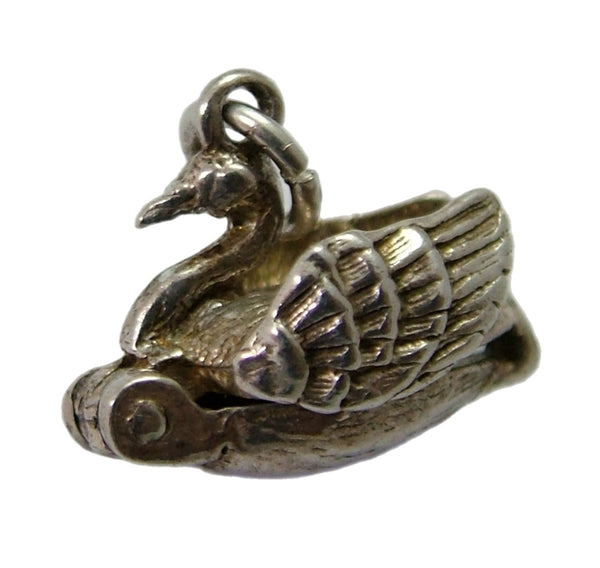 Vintage 1960's Silver Opening Nuvo Swan Charm Ballerina Inside Silver Charm - Sandy's Vintage Charms