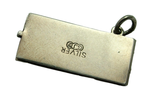 Vintage 1960's Silver Opening Cheque Book Charm Paper Cheques Inside