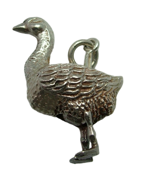Large Vintage 1960's Articulated Silver Goose Charm That Lays an Egg Silver Charm - Sandy's Vintage Charms