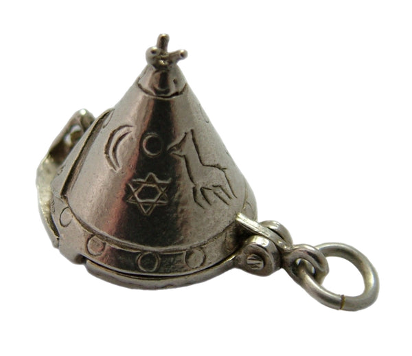 Vintage 1960's Silver Opening Nuvo Teepee Charm Native American Indian Inside Silver Charm - Sandy's Vintage Charms