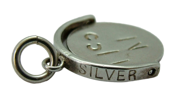 Vintage 1970's Silver “KISS ME” Spinner Charm Silver Charm - Sandy's Vintage Charms