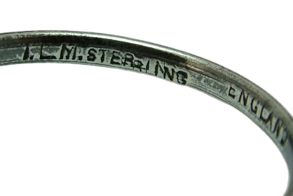 Vintage 1930’s Silver & Brown Glass Intaglio TLM Zodiac Virgo Ring Other Jewellery - Sandy's Vintage Charms