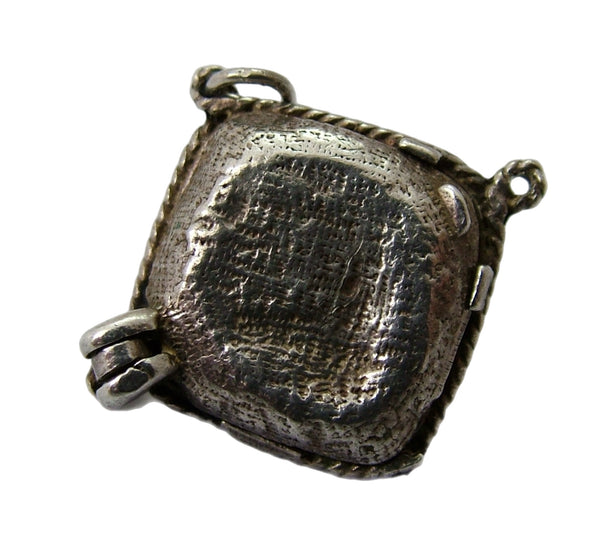 Vintage 1970's Silver Opening Cinderella's Slipper on a Cushion Charm