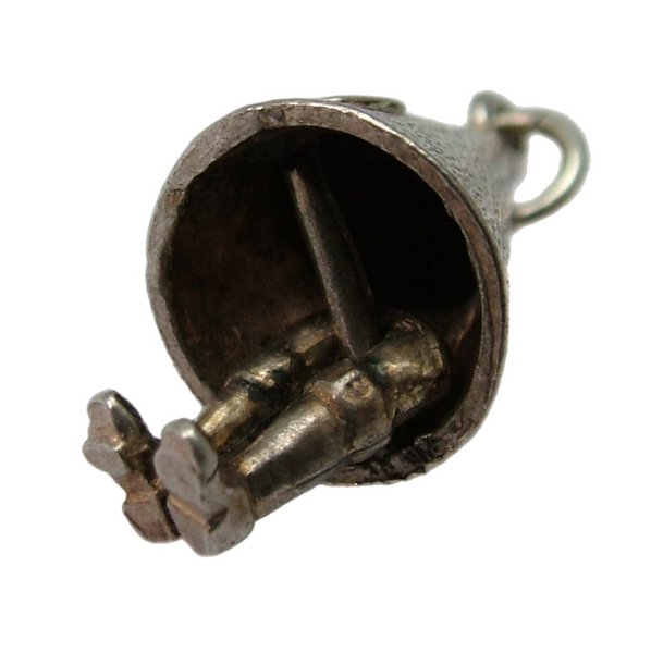 Vintage 1960's Silver Dunce Cap Charm with Moving Legs Silver Charm - Sandy's Vintage Charms