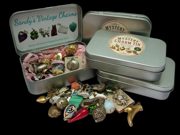 “MYSTERY CHARM TIN” Containing 15 Random Antique & Vintage Charms Antique Charm - Sandy's Vintage Charms