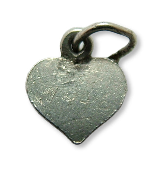 Tiny Vintage 1950's Silver & Red Enamel Heart Charm Enamel Charm - Sandy's Vintage Charms