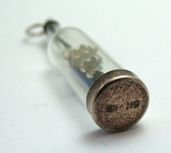 Large Vintage 1960's Silver & Glass Ship in a Bottle Charm Silver Charm - Sandy's Vintage Charms