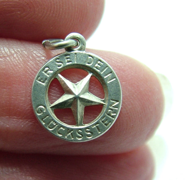 Small Vintage 1950's Silver "Lucky Star" Charm 1920s-1950s Charm - Sandy's Vintage Charms