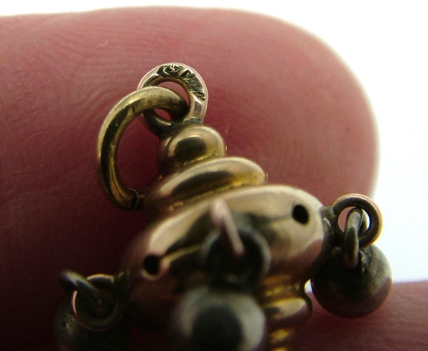 Antique Victorian c1900’s 9ct Gold, Silver & Coral Child’s Teething Rattle Charm Antique Charm - Sandy's Vintage Charms