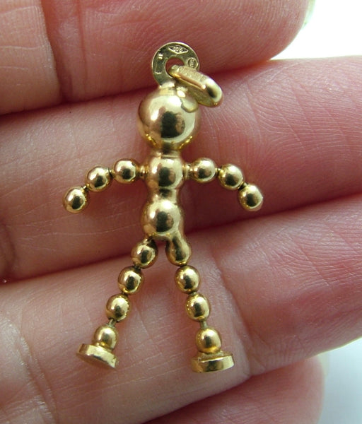 Vintage 1990's 9ct Gold Articulated Ball Doll or Person Charm HM 1991 Gold Charm - Sandy's Vintage Charms