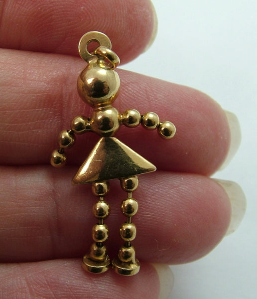 Vintage 1990's 9ct Gold Articulated Ball Doll or Person Charm HM 1990 Gold Charm - Sandy's Vintage Charms