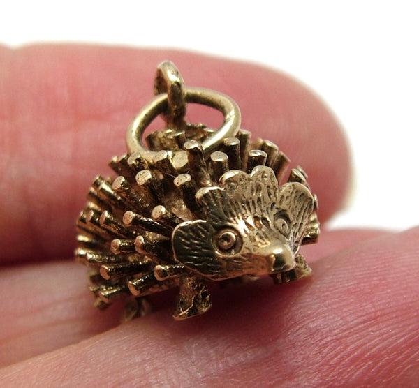 Vintage 1960's 9ct Gold Hedgehog Charm HM 1963 Gold Charm - Sandy's Vintage Charms