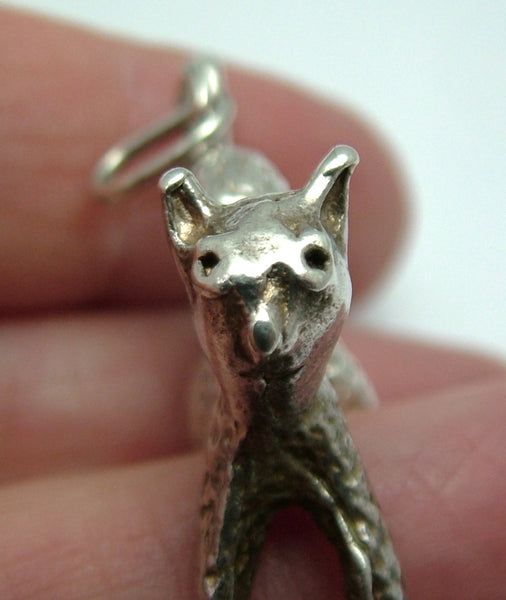 Very Large Vintage 1970's Solid Silver Scaredy Cat Charm Silver Charm - Sandy's Vintage Charms