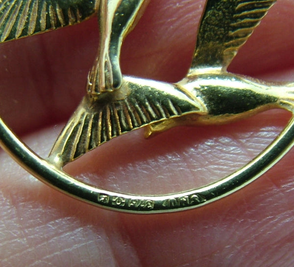 Vintage 1980's 9ct Gold Seagull Charm or Pendant HM 1985 Gold Charm - Sandy's Vintage Charms