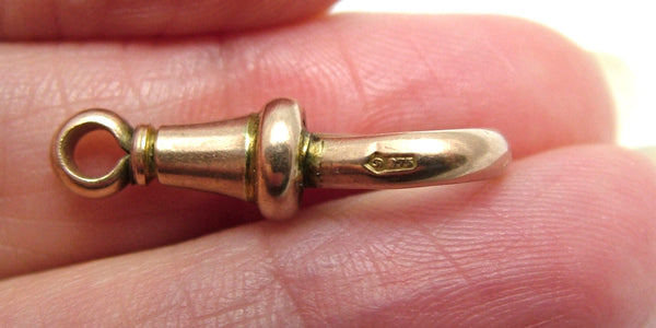 Antique Edwardian c1910 Solid 9ct Rose Gold Dog Clip Fastener - For Hanging Fobs & Charms Gold Charm - Sandy's Vintage Charms