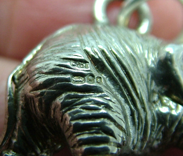 Very Large Vintage 1970's Solid Silver Baby Elephant Charm HM 1973 Silver Charm - Sandy's Vintage Charms