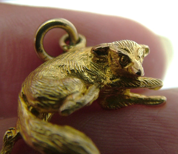 Vintage 1960’s Solid 9ct Gold Cowering Fox Charm by Alabaster & Wilson HM 1962 Gold Charm - Sandy's Vintage Charms