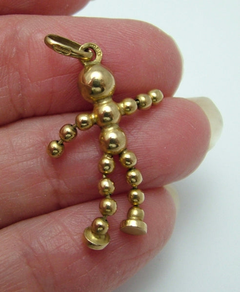 Vintage 1980's 9ct Gold Articulated Ball Doll or Person Charm HM 1987 Gold Charm - Sandy's Vintage Charms