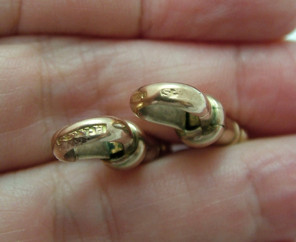 Pair of Chunky Antique Edwardian c1905 Solid 9ct Rose Gold Dog Clip Fasteners - For Hanging Fobs & Charms Gold Charm - Sandy's Vintage Charms
