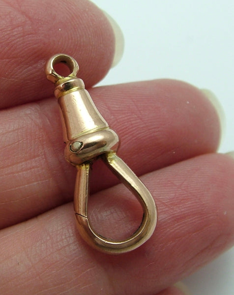 Antique Edwardian c1905 Solid 9ct Rose Gold Dog Clip Fastener - For Hanging Fobs & Charms Gold Charm - Sandy's Vintage Charms