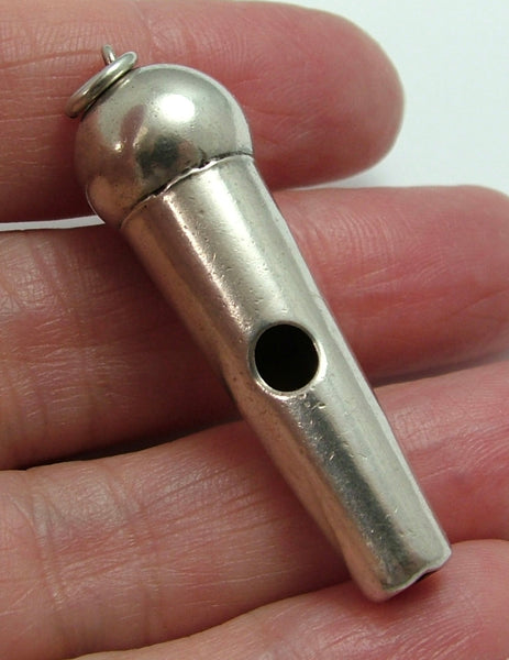 Large Antique Edwardian Charles Horner Silver Working Whistle Charm HM 1905 Antique Charm - Sandy's Vintage Charms
