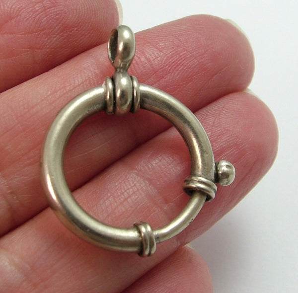 Large Antique Victorian c1900 Nickel 20mm Bolt Ring Fastener or Charm Hanger Antique Charm - Sandy's Vintage Charms